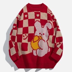 Bunny Bliss Plaid Sweater